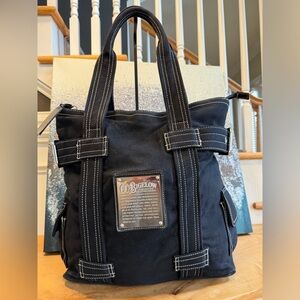 C.O. BIGELOW VINTAGE BLACK CANVAS TOTE - RARE FIND!